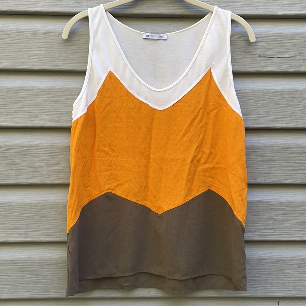 Zara Multicolor Mixed Media Tank Top
